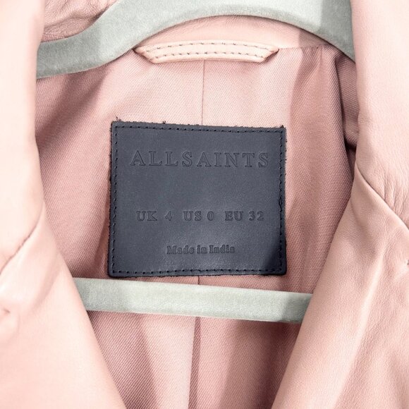 All Saints Fern Leather Biker Jacket - Picture 7 of 8